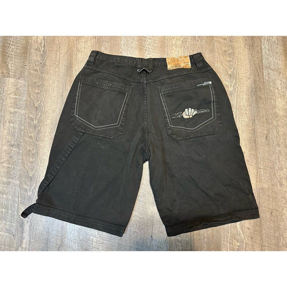 Vintage Y2K Streetwear Fox The Billion Dollar Jeans Black Shorts Hip Hop Mens 38